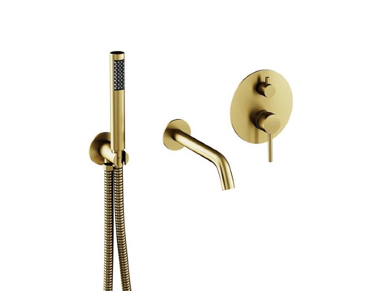 Podomítkový 3-otvorový vanový set VEO zlatá broušená barva