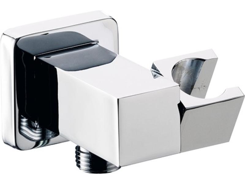 Vývod ze zdi s držákem ruční sprchy, hranatý