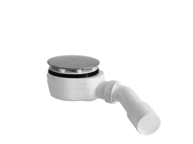 Sifon vaničkový, průměr 90 mm, nízký, inox, koleno 45° 40/50