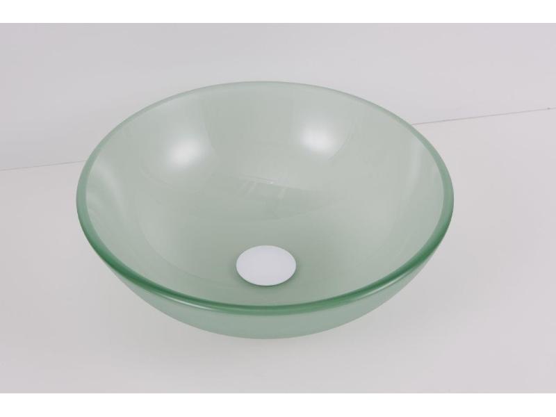 BREDA, skleněné umyvadlo, průměr 42 cm x výška 13,5 cm, kulaté