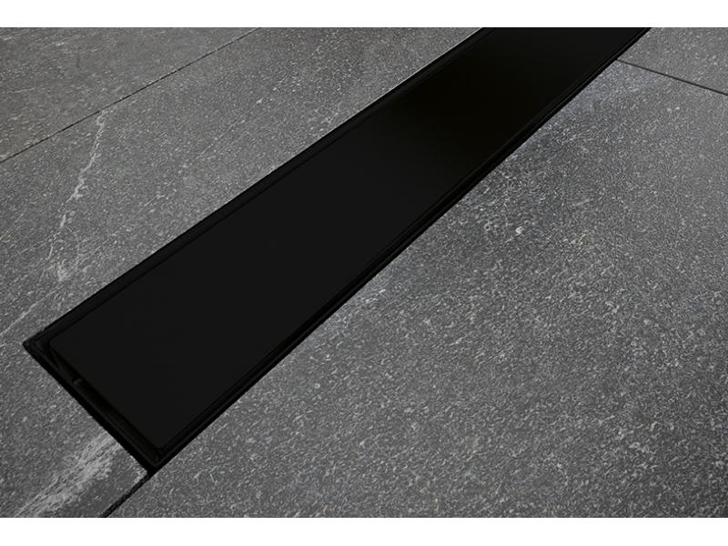 podlahový žlab VIRGO NERO DUO, 70 cm, černá barva