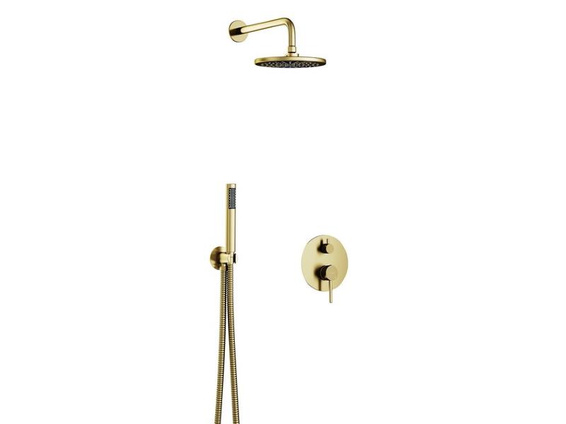 Podomítkový sprchový set, DECCO / ILLUSION I / VEO, zlatá broušená barva