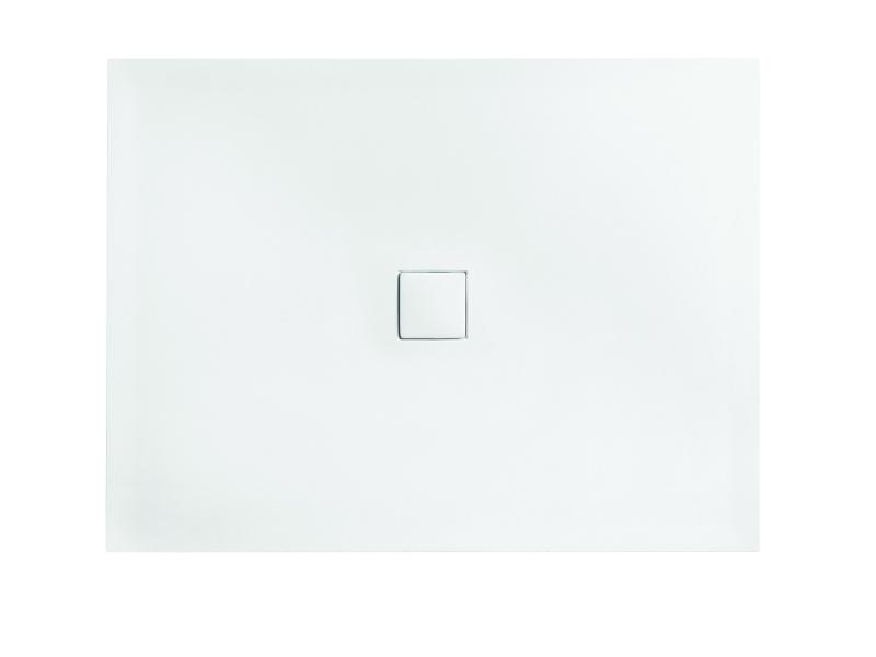 NOX OBDÉLNÍK, vanička z mramoru, 120x80x3,5 cm, bílá barva, bez nožiček, včetně sifonu