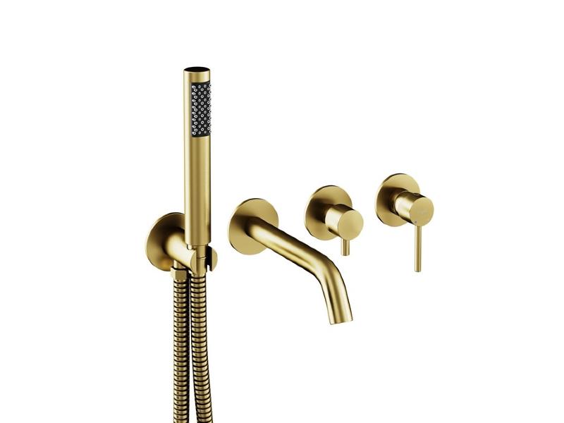 Podomítkový 4-otvorový vanový set VEO zlatá broušená barva