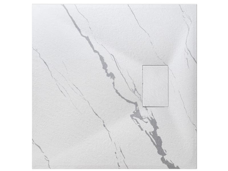 VEXO MARBLE ČTVEREC, SMC vanička, 90x90x3,2 cm, bílá barva, bez nožiček