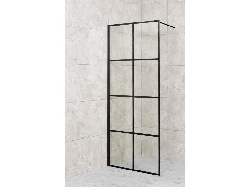 ALBOX BLACK, 100x200 cm, černá barva/čiré sklo