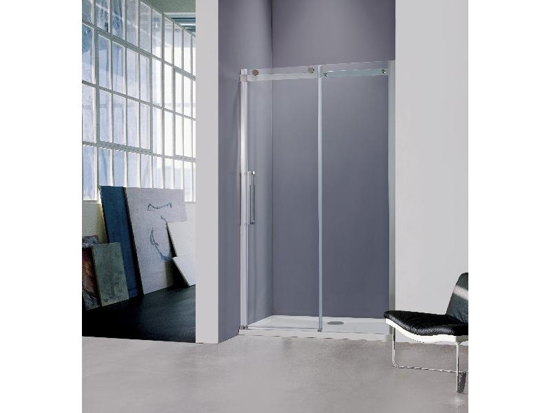 BELVER 160x195 cm, chrom, čiré sklo