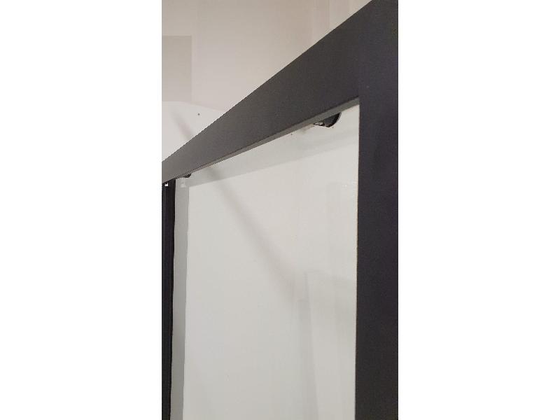 TREOS NEW BLACK, sprchové dveře 2-dílné 140x195 cm, černá barva/čiré sklo