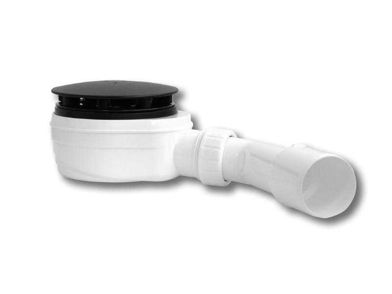 Sifon vaničkový, průměr 90 mm, nízký, černá krytka, koleno 45° 40/50