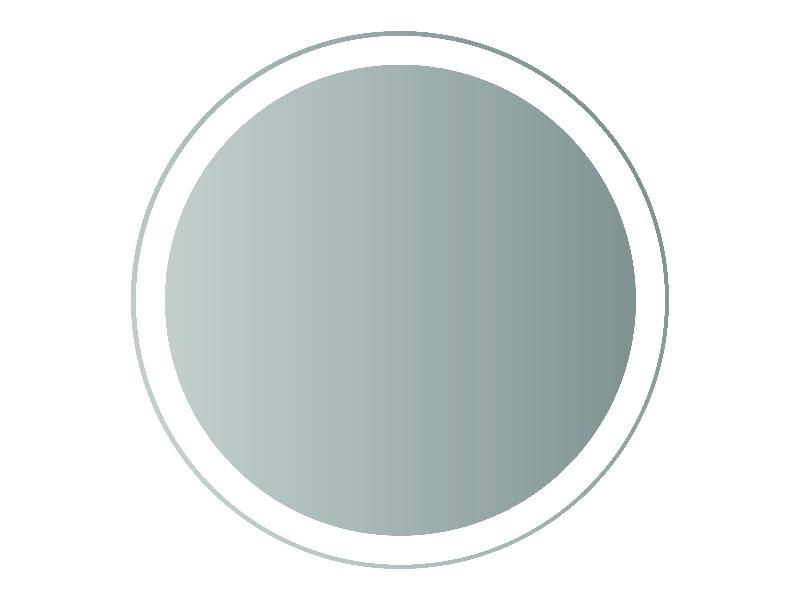 BRILON - zrcadlo s LED osvětlením pr.600 mm, rám - leštěný hliník