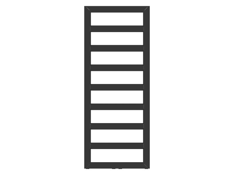 radiátor GLASGOW 600 x 1250 mm, C31 black mat, středové připojení 50 mm