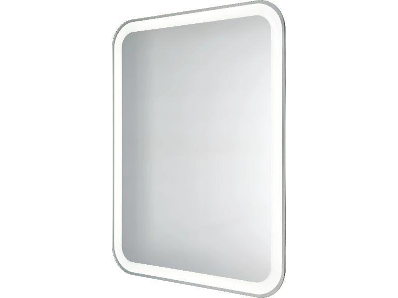 NAILA - zrcadlo s LED osvětlením 600 x 800 mm, rám - leštěný hliník