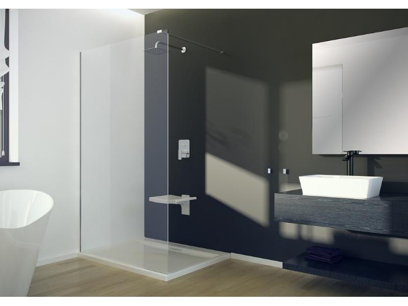 AVEO 90 × 195 cm, chrom, čiré sklo