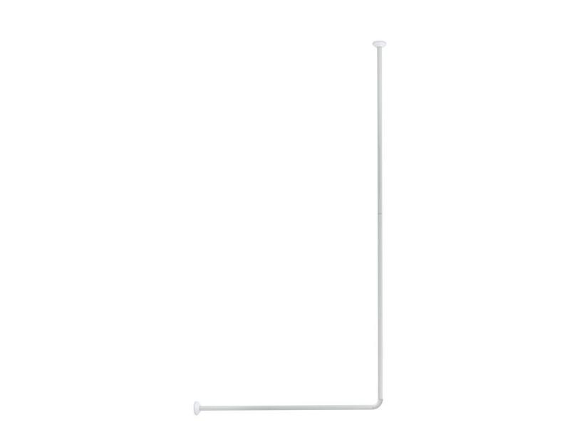 rohová teleskopická tyč sprchového závěsu 80x94-180 cm bílá
