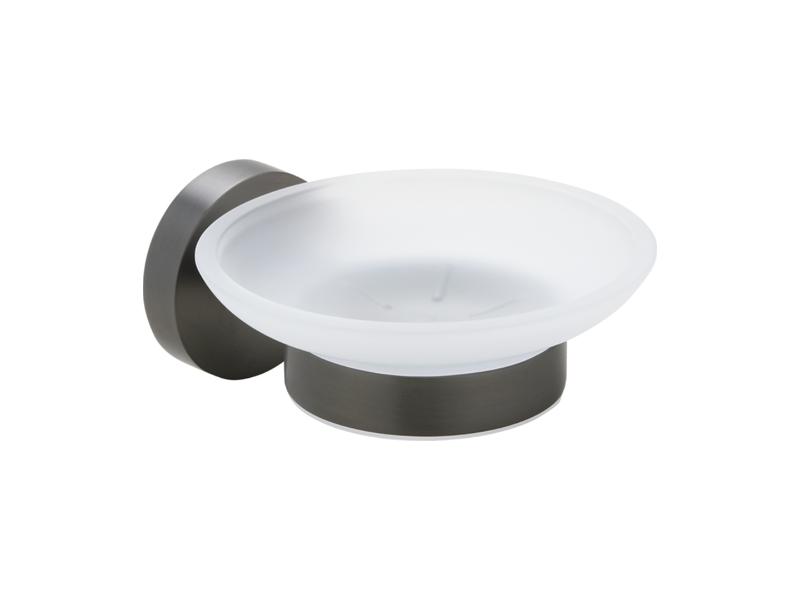 Mýdlenka skleněná, 110×55×129 mm, barva grafit