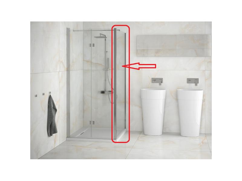 pevné sklo EXO-CH 90x190 cm, chrom, čiré sklo