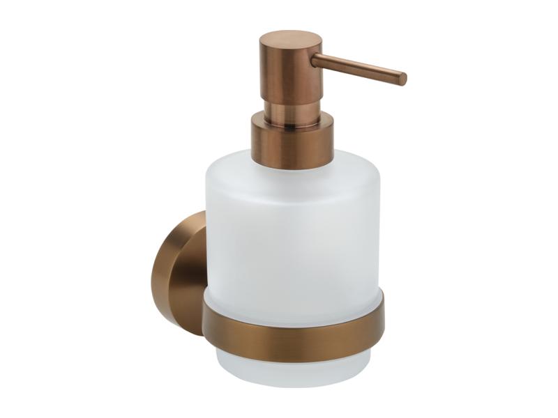 Dávkovač tekutého mýdla, 75×145×100 mm, 200 ml, barva růžové zlato broušená