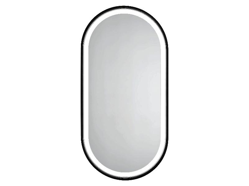 ERFURT BLACK - zrcadlo s LED osvětlením 400 x 800 mm, rám - hliník (černá barva)