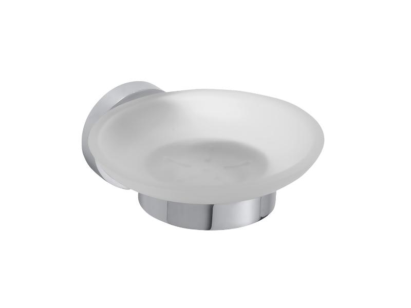 Mýdlenka skleněná, 110×55×129 mm, barva chrom