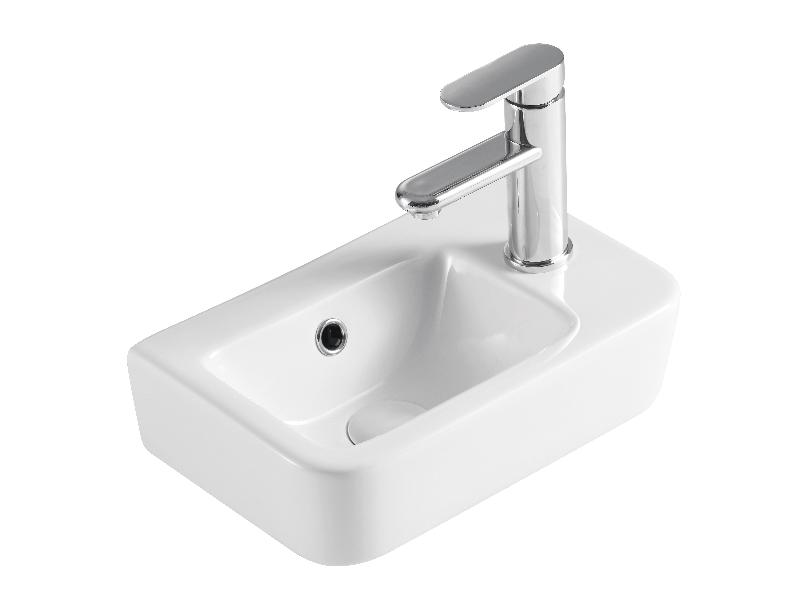 PICCOLO, keramické umyvadlo 37x24,5x13,5 cm, pravé provedení