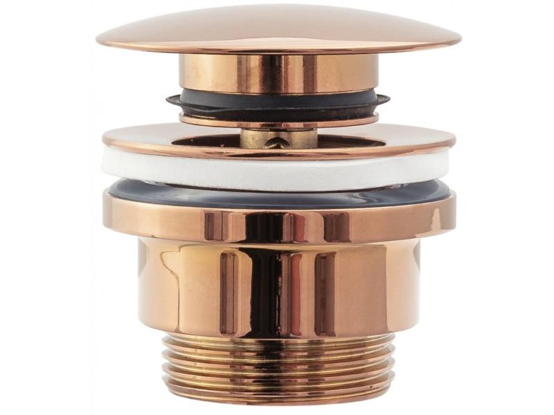 Umyvadlová click/clack zátka, univerzální, zlatá růžová