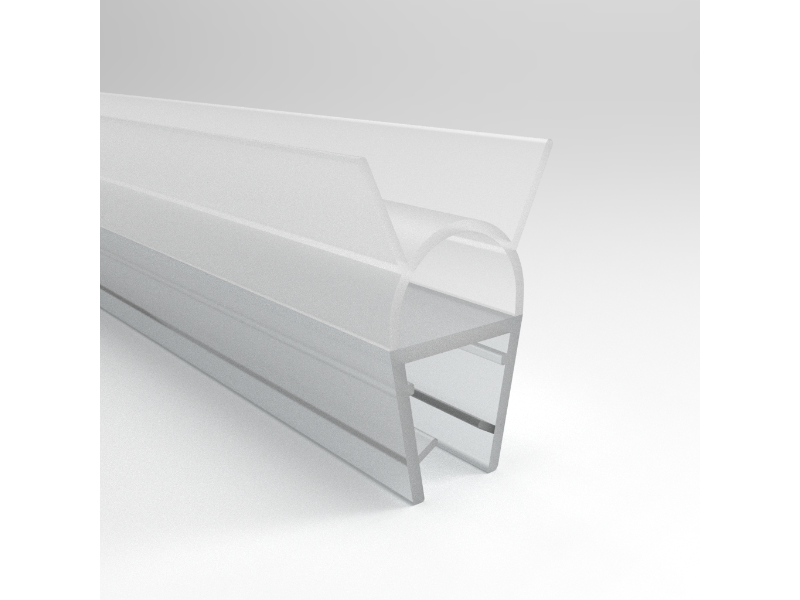 Boční silikonový těsnící profil, na sklo 8mm, délka 2 bm