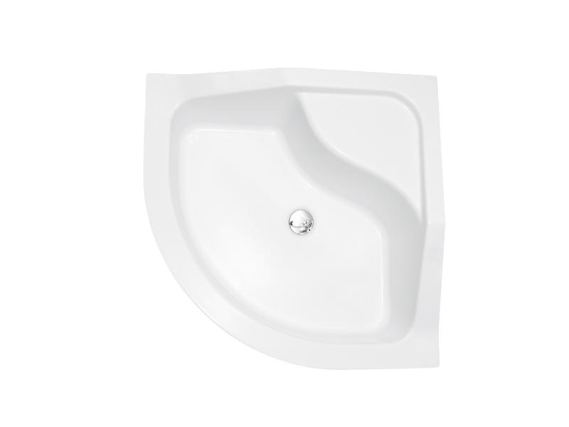 OLIVER II, hluboká čtvrtkruhová sprchová vanička 90x90x21 cm, R550, včetně nožiček