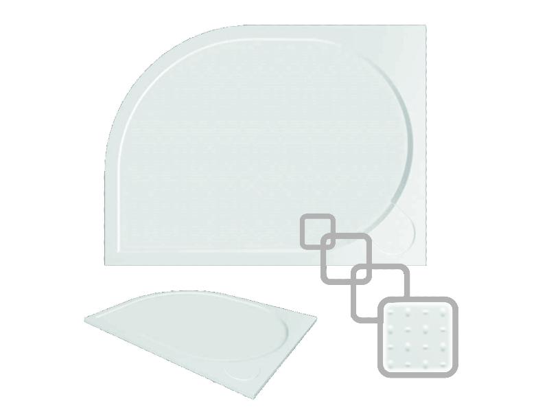 LAKA - vanička litý mramor, asymetrický čtvrtkruh 1200x900X30 mm, pravé provedení, R550, bez nožiček