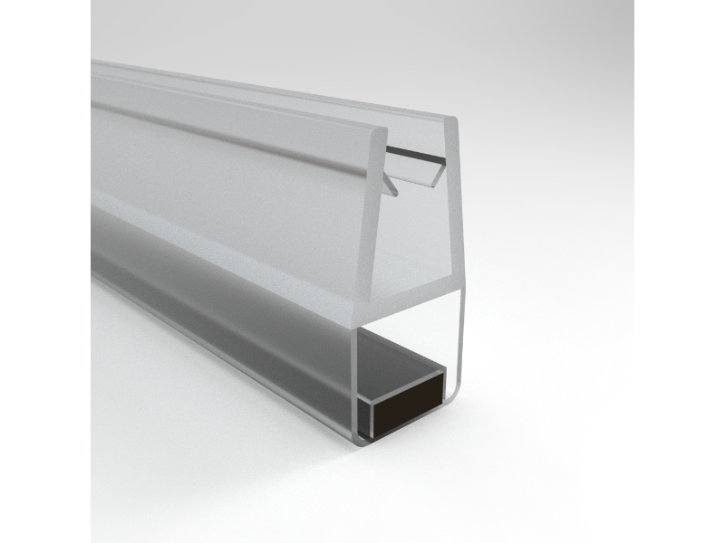 Magnetický silikonový těsnící profil 90°, na sklo 6mm, délka 2 bm