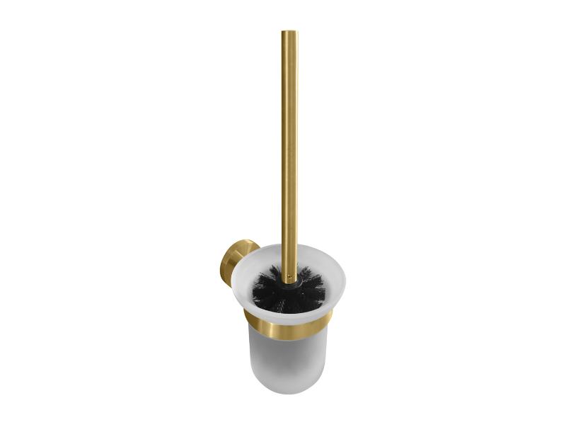 WC štetka, miska sklo, 95×360×140 mm, barva zlatá broušená