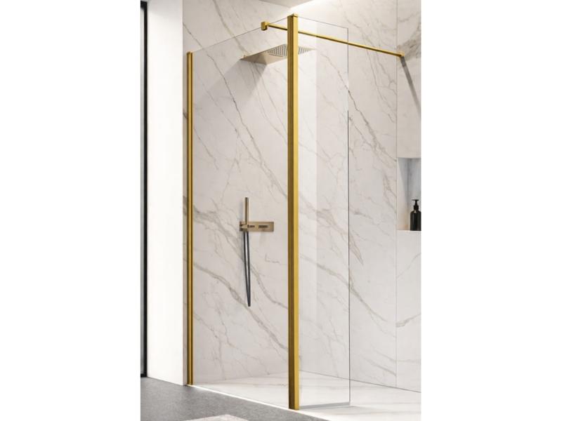 LAGOS GOLD NEW otočný boční panel, 30 x 200 cm, broušená zlatá, čiré sklo