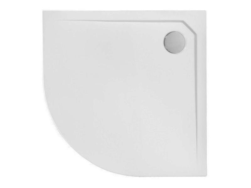 ASCO, vanička z mramoru, čtvrtkruh, 80x80x3,5 cm, R550, bílá barva, bez nožiček