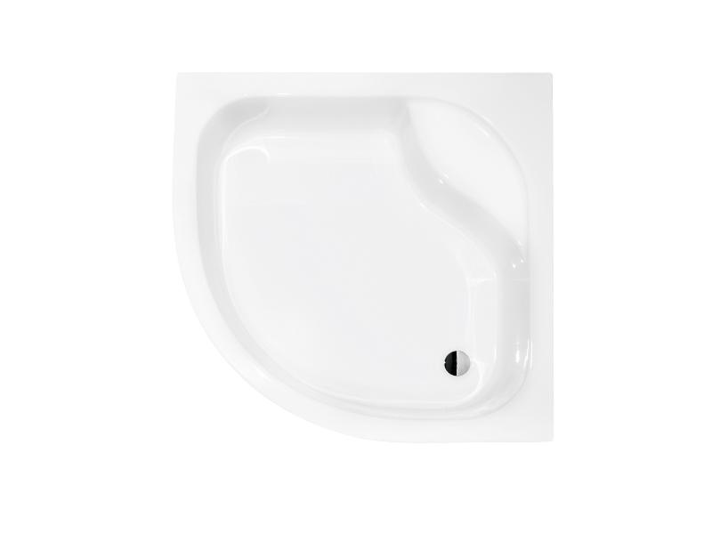 DIPER I, hluboká čtvrtkruhová sprchová vanička 90x90x24 cm, R550, včetně nožiček