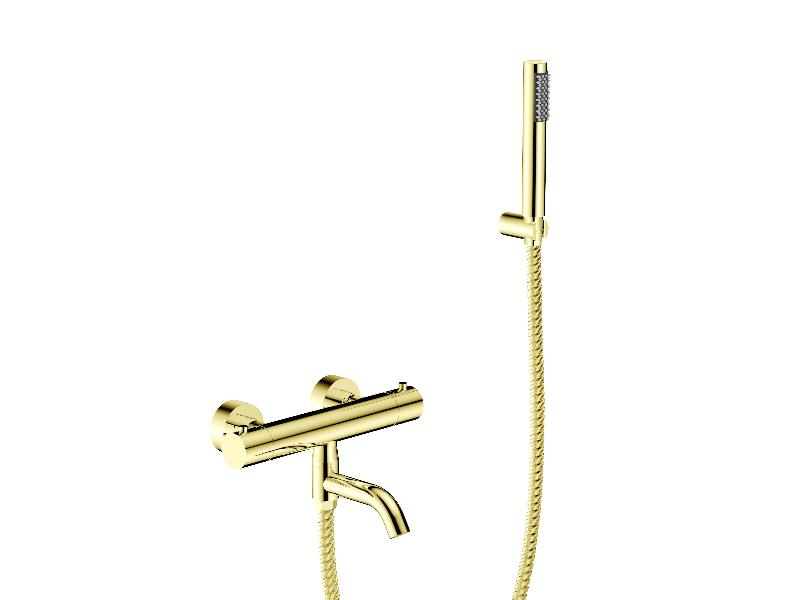 Nástěnná termostatická vanová baterie VEO zlatá lesklá barva, s příslušenstvím