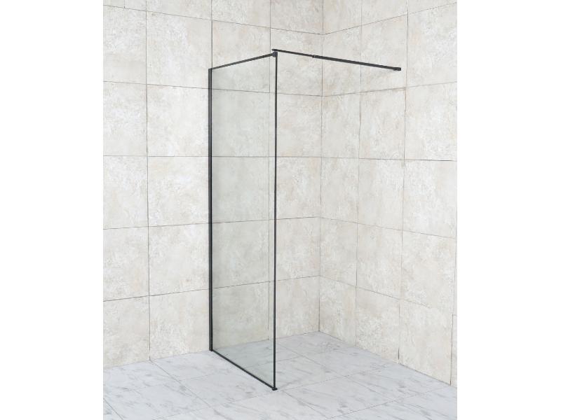 ALGORA BLACK, 90x200 cm, černá barva/čiré sklo