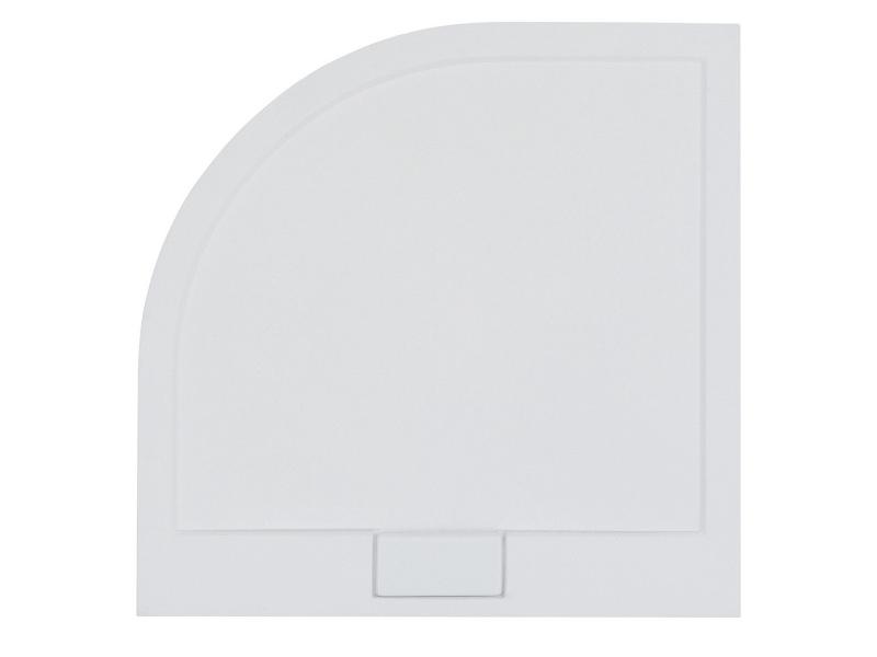 AXIM ČTVRTKRUH akrylátová vanička, 80x80x4,5 cm, R550, bílá barva, bez nožiček, včetně sifonu