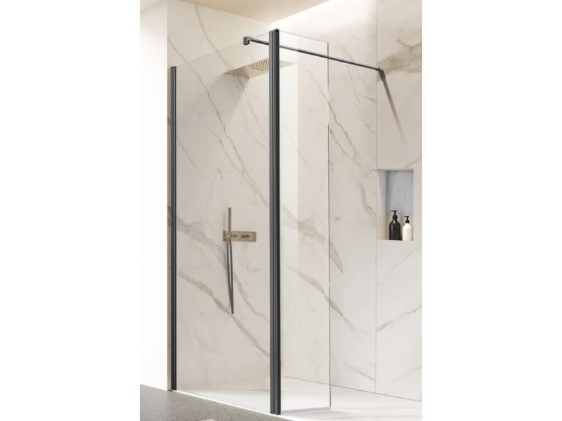 LAGOS GRAFIT NEW otočný boční panel, 30 x 200 cm, grafit, čiré sklo