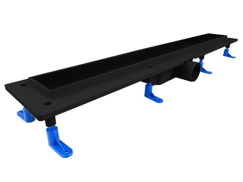STANDARDline BLACK 2v1 - odtokový žlab s rošt. KLASSZIK (vložení dlažby), délka 500 mm, černá barva