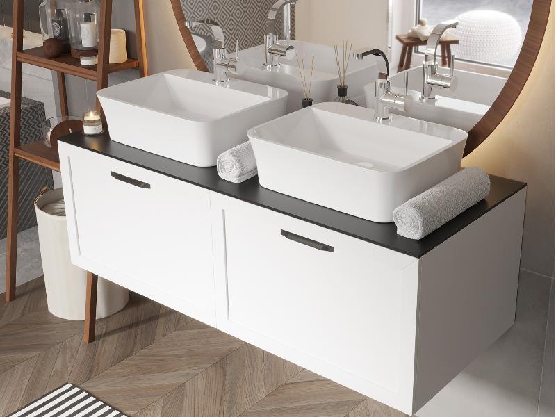 umyvadlo na desku ASSOS S-LINE, z litého mramoru, 520x410x150 mm, bílá barva