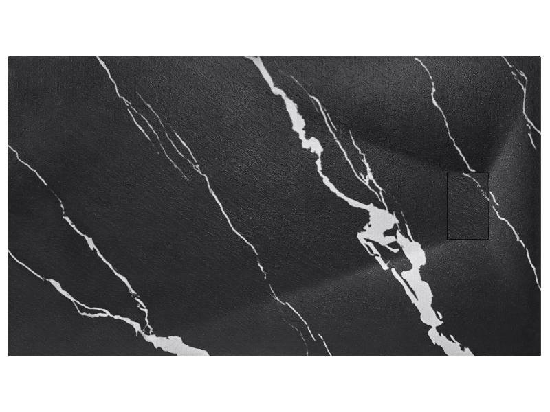 VEXO MARBLE OBDÉLNÍK, SMC vanička, 130x90x3,2 cm, černá barva, bez nožiček