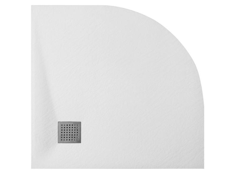 VEXO ČTVRTKRUH, SMC vanička, 90x90x3,2 cm, R550, bílá barva, bez nožiček, včetně sifonu