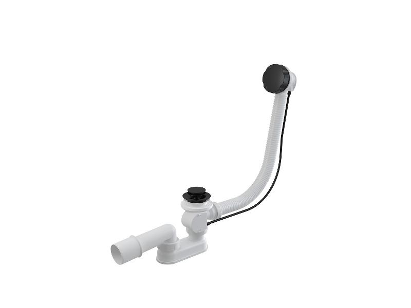 Vanový sifon automat s přepadem, černá barva