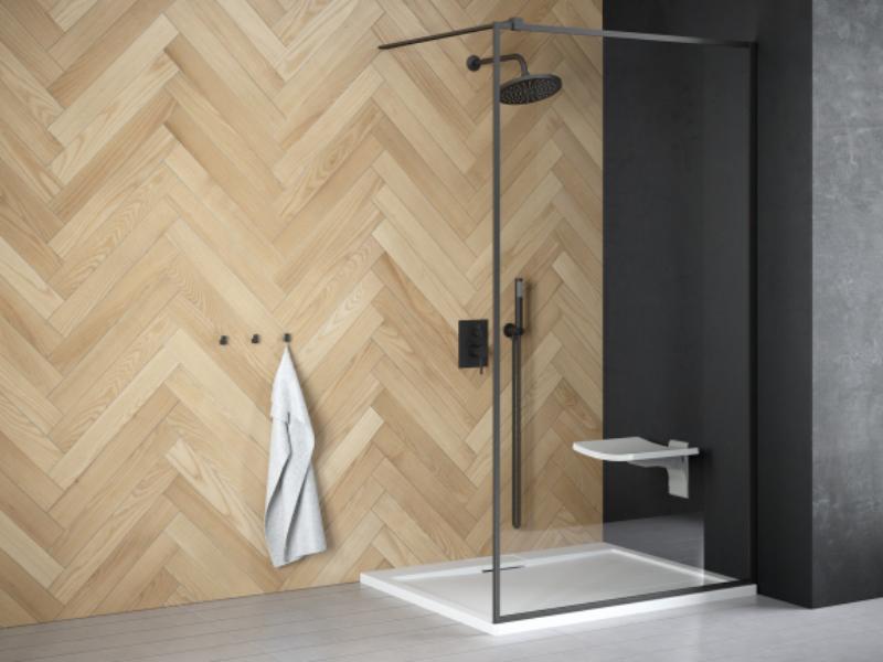 TOCA 120 × 190 cm, černá barva, čiré sklo