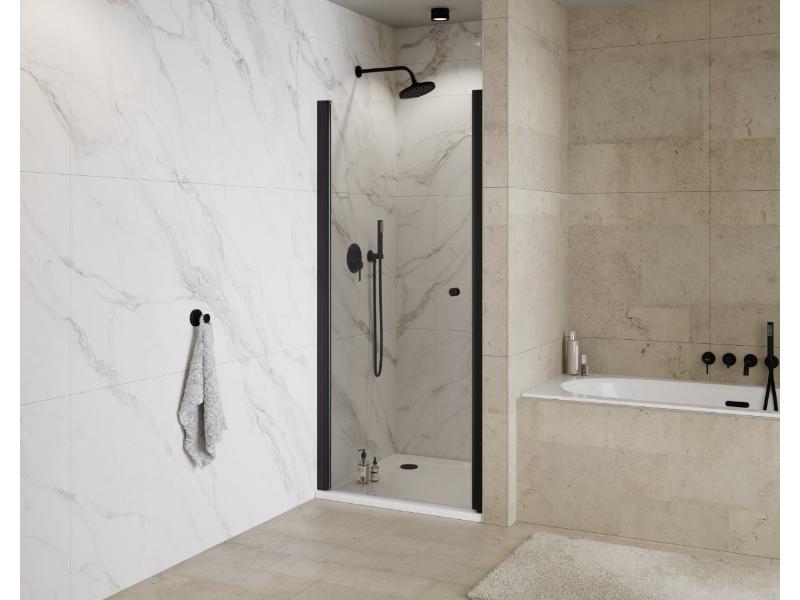 SINCO BLACK, dveře do niky, 80 x 195 cm (černá barva, čiré)