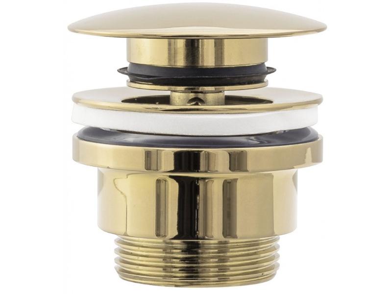 Umyvadlová click/clack zátka, univerzální, zlatá světlá