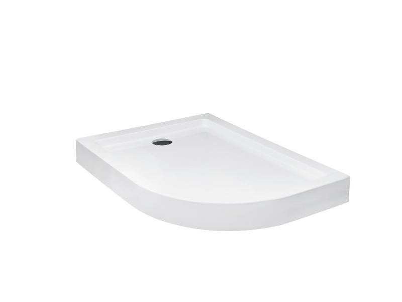 SATURN - asymetrická sprchová vanička akrylátová 120x90x15 cm, R550, pravá, včetně nožiček