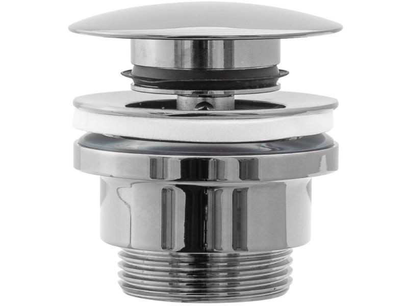 Umyvadlová click/clack zátka, univerzální, chrom