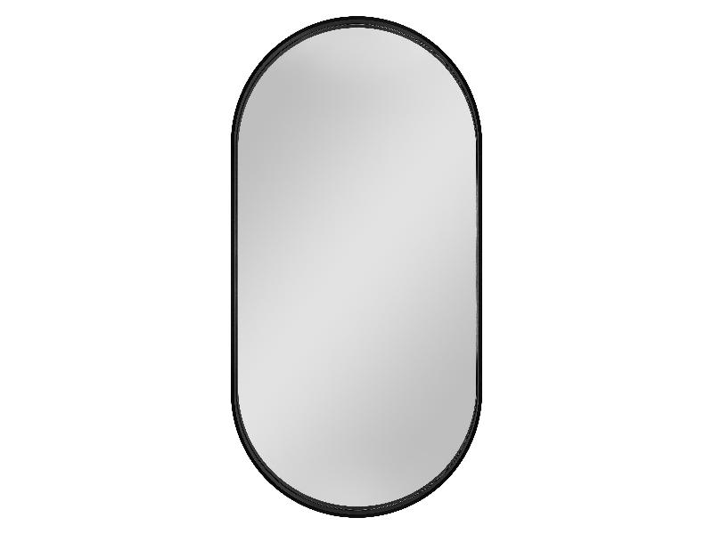 NEBRA BLACK - zrcadlo bez osvětlení 500x1000 mm, rám - hliník (černá barva)