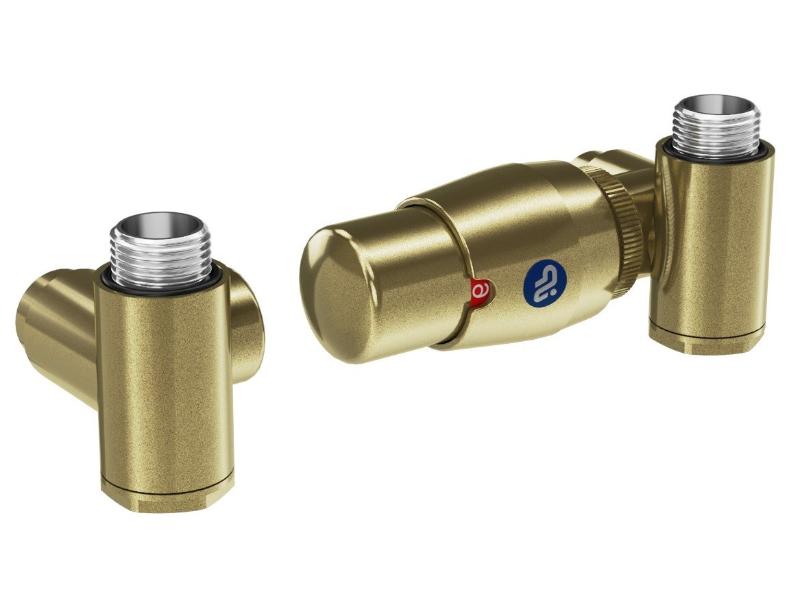 INTER-SET-RMG, rohový ventil Z8, barva C84 zlatá matná, pravé provedení, komplet set