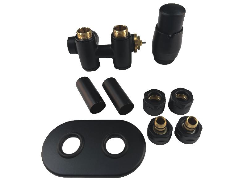 THERMCOMB-SET-RMB,střed.ventil s připoj.pro el. tyč,barva černá strukturální,komplet set,pravá vari.